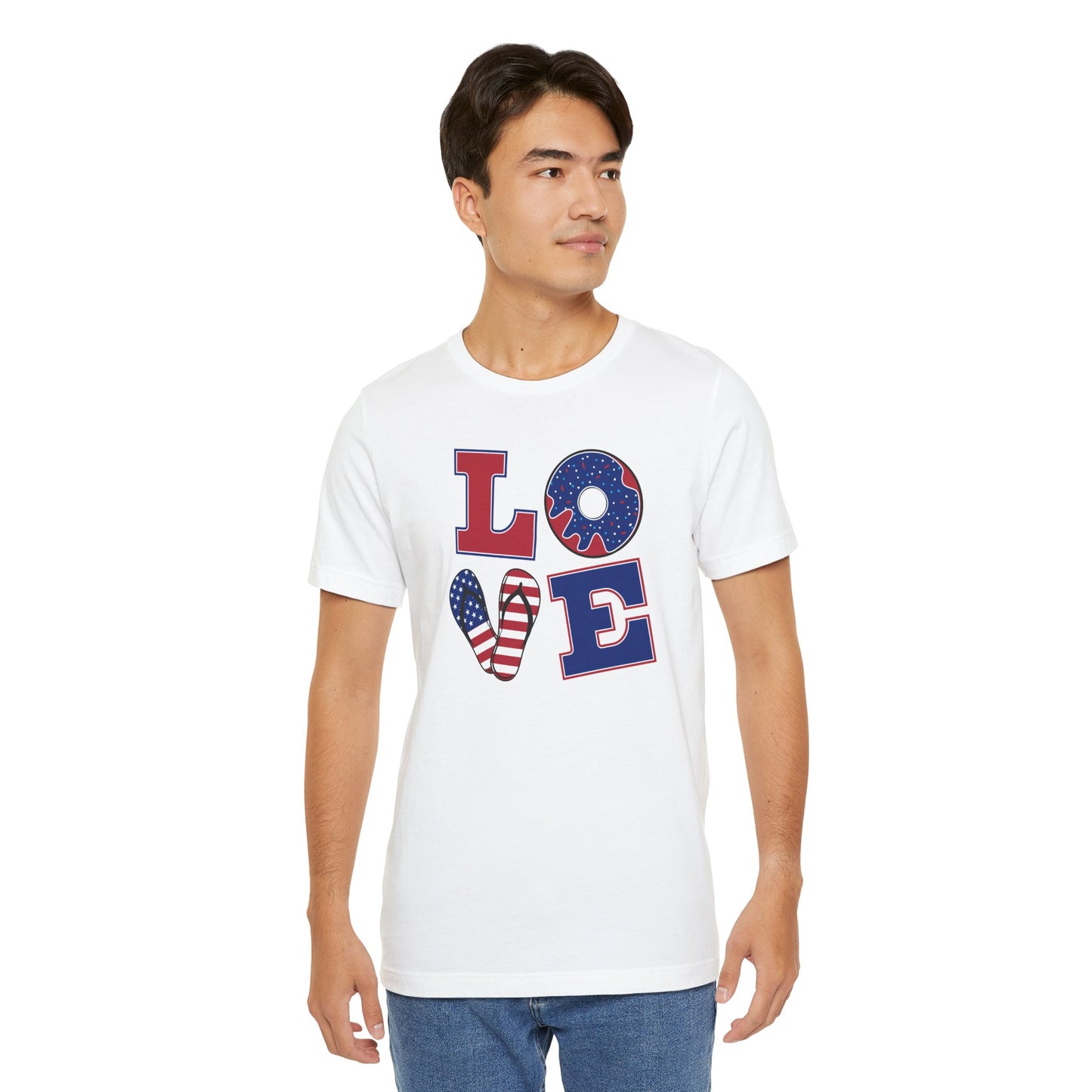 Patriotic Love Unisex Tee - USA Flag Graphic T-Shirt for Holidays