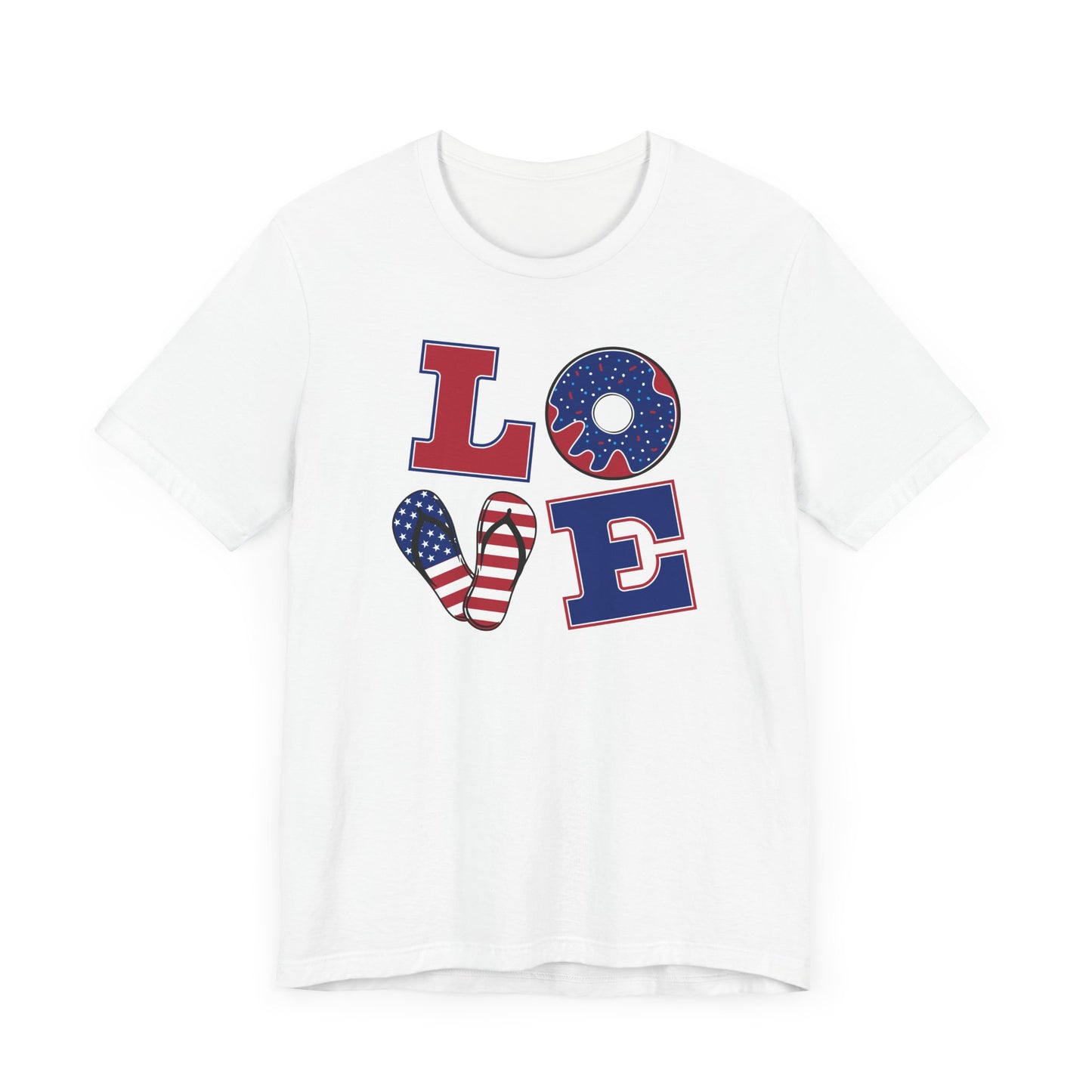 Patriotic Love Unisex Tee - USA Flag Graphic T-Shirt for Holidays