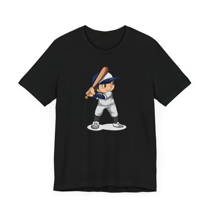 Unisex Jersey Short Sleeve Tee Express Delivery available CARTOON BOY HOLDING BASEBALL BAT