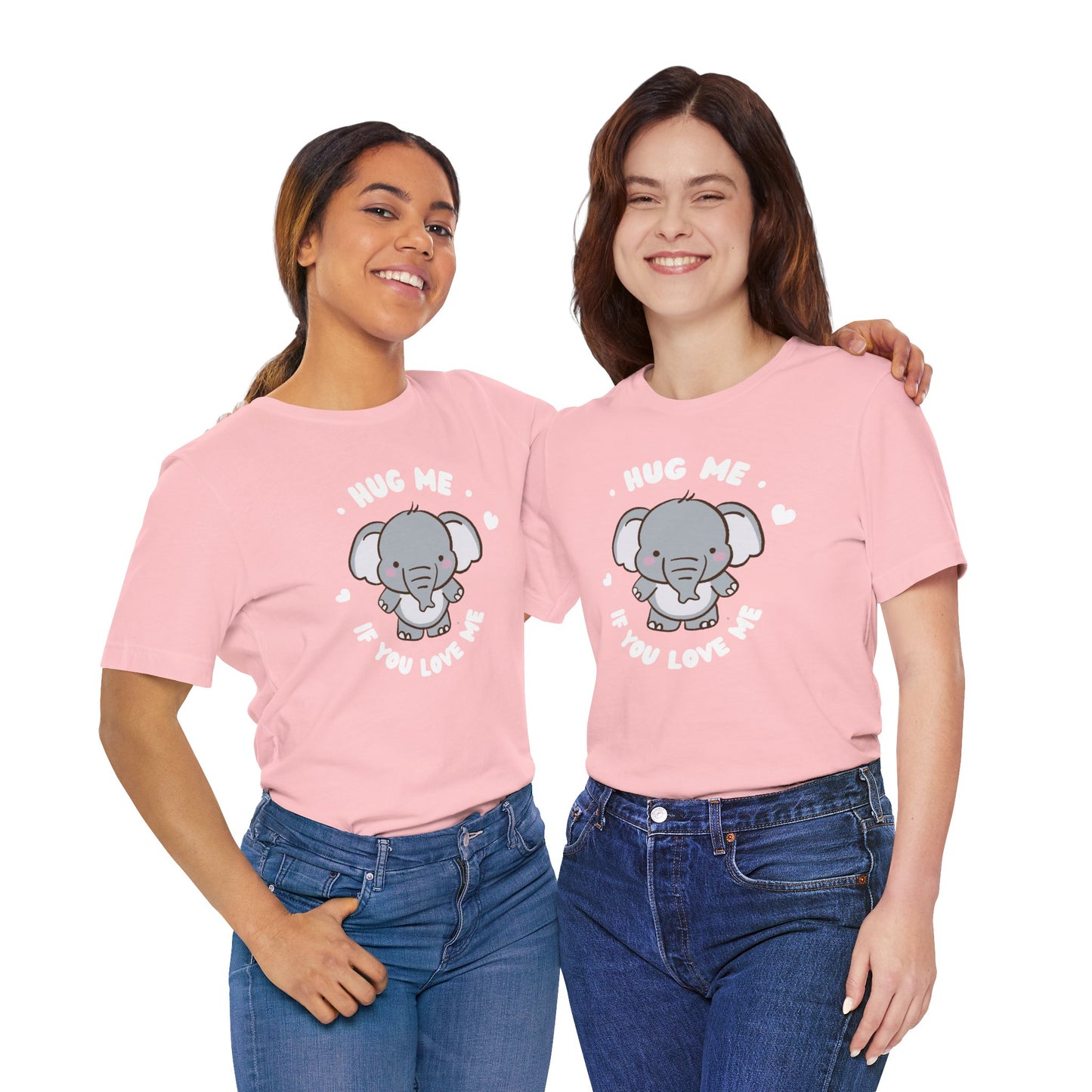 Cute Elephant 'Hug Me If You Love Me' Tee - Perfect for Animal Lovers