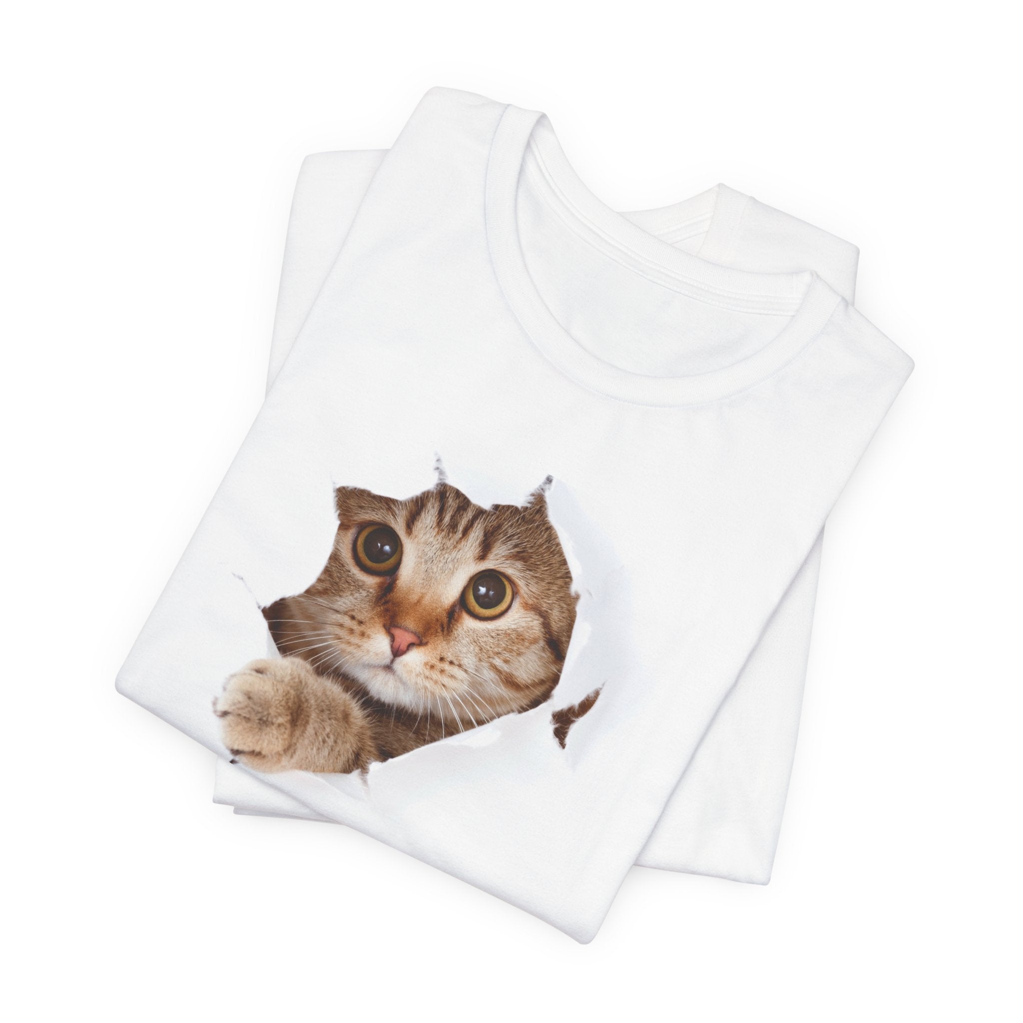 Cute Cat Peeking Unisex Tee | Fun & Playful Cat Design