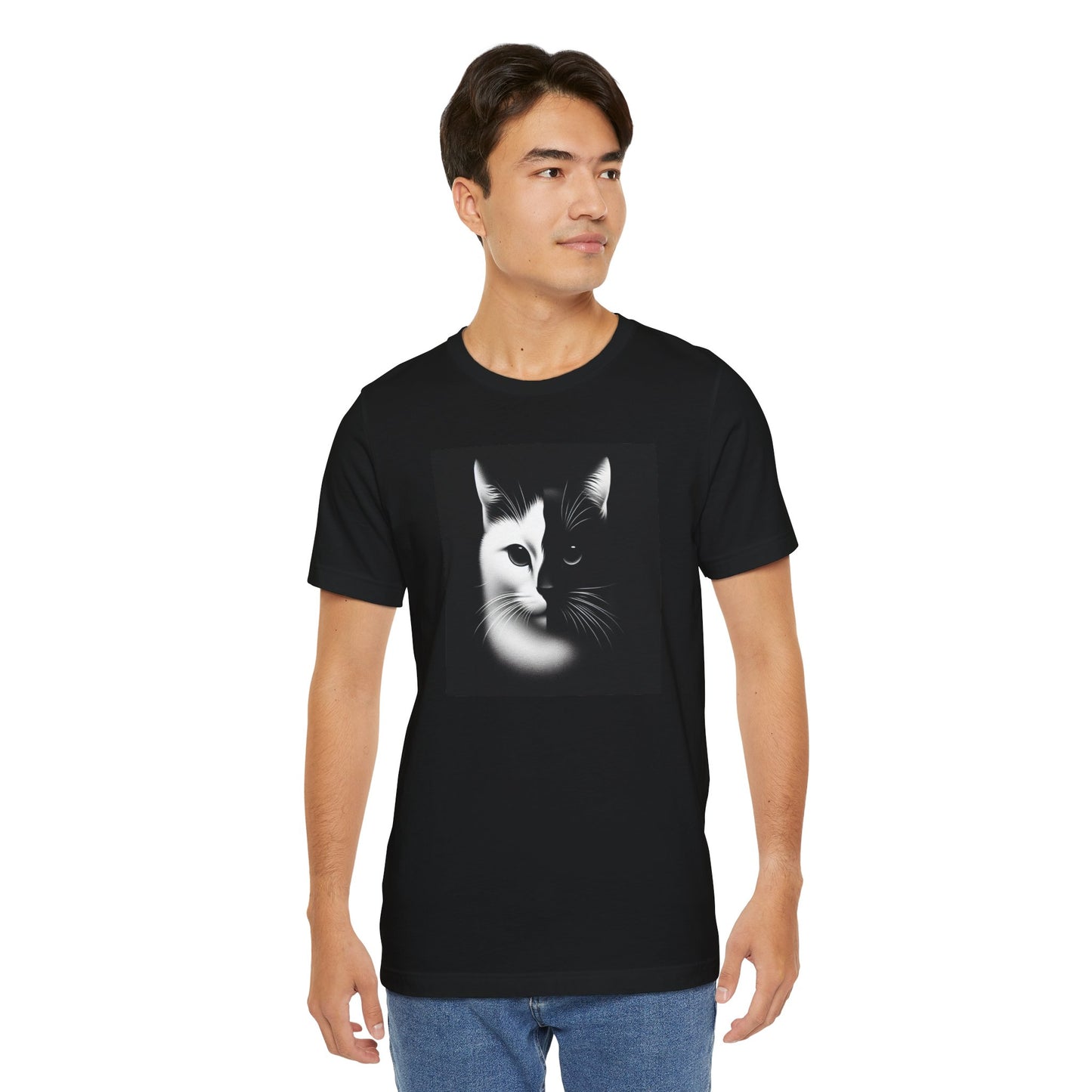 Camiseta de gato con diseño en blanco y negro de entrega exprés