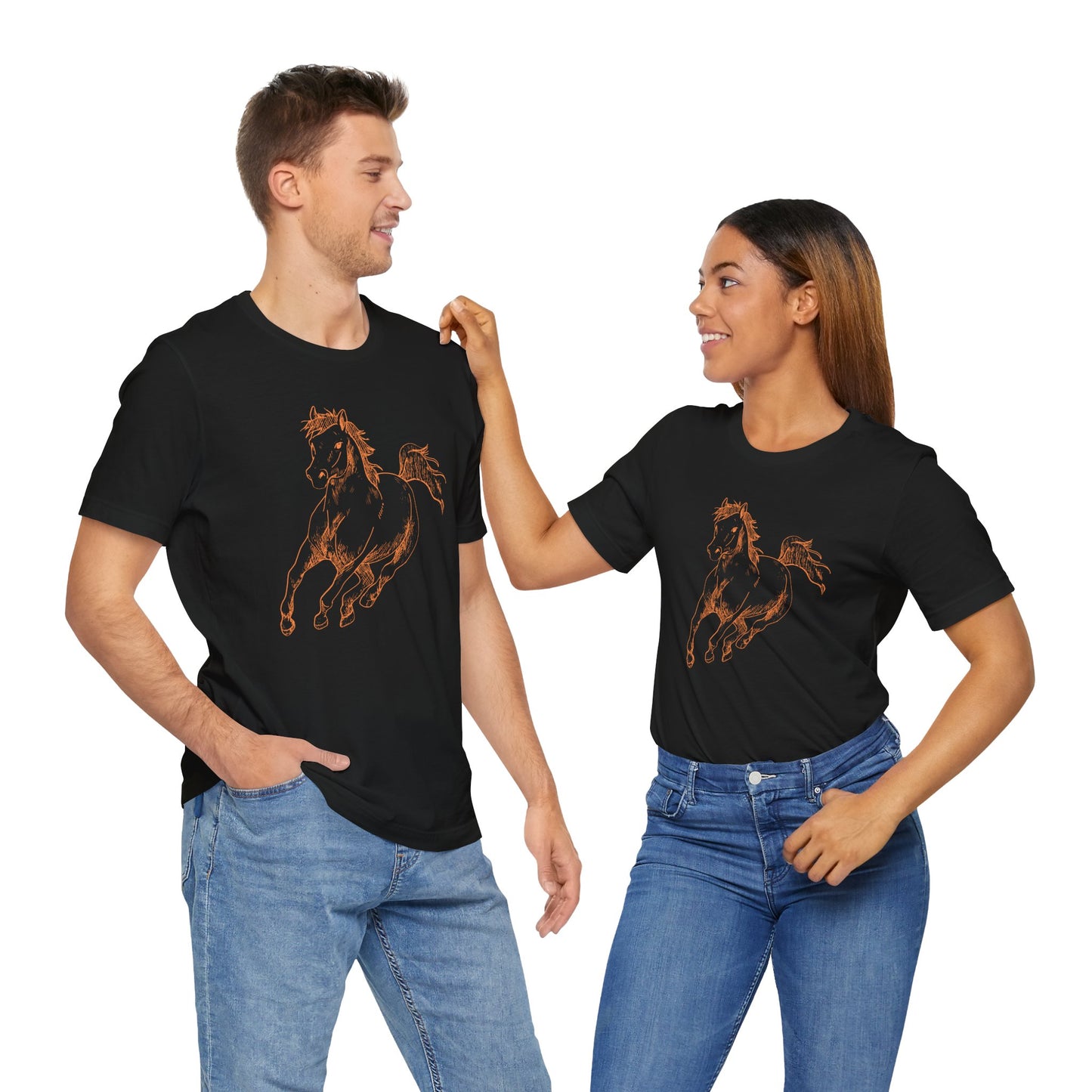 Express Delivery Unisex Jersey Tee with Horses Print