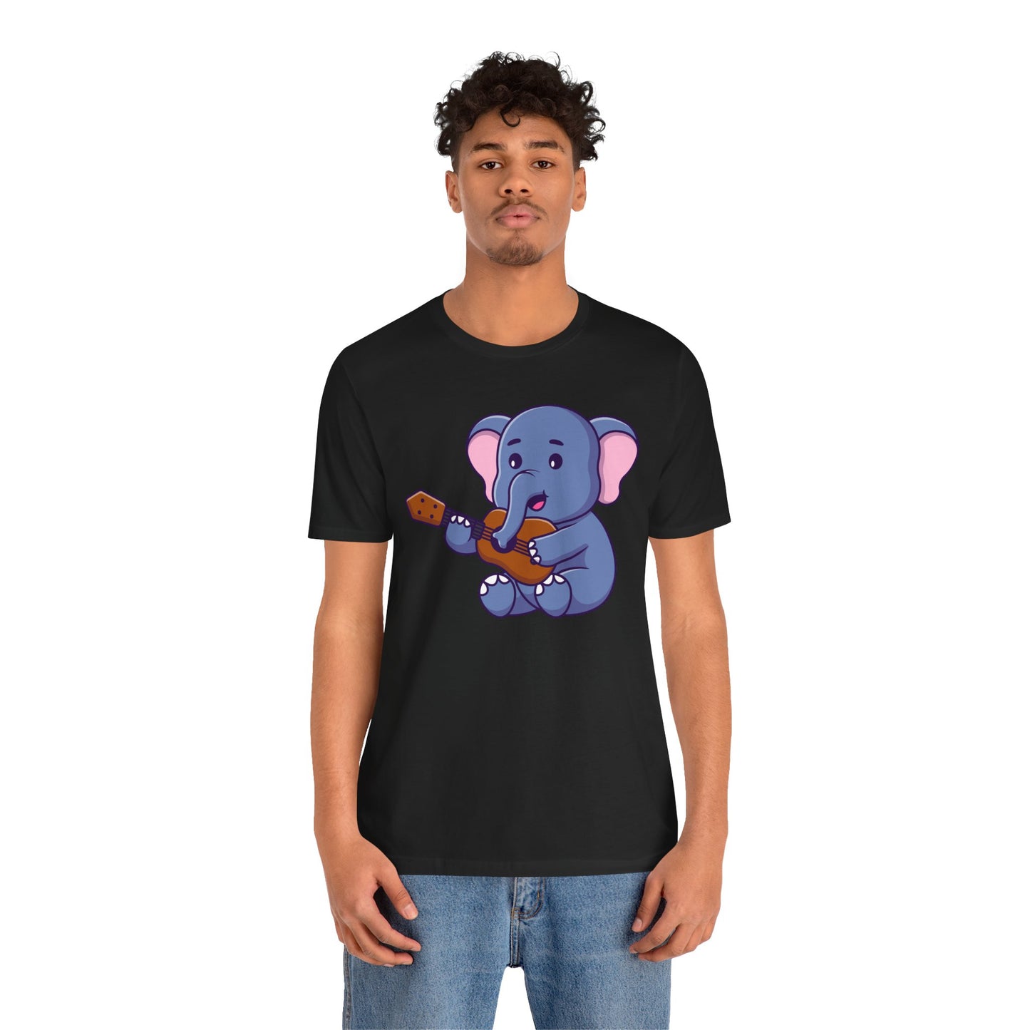 Cartoon Elephant Guitar Unisex Tee - Express Delivery Available