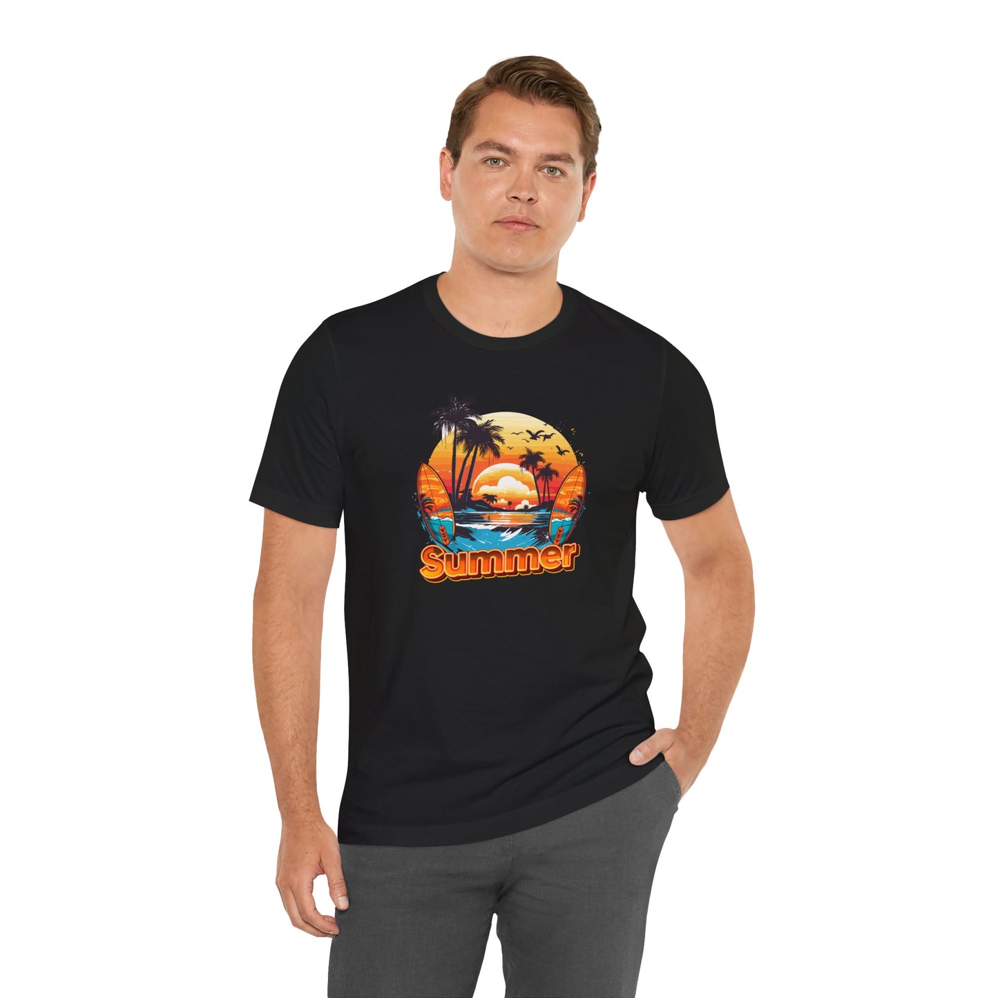 Vintage Summer Vibes Unisex Tee - Beach Sunset Graphic T-Shirt