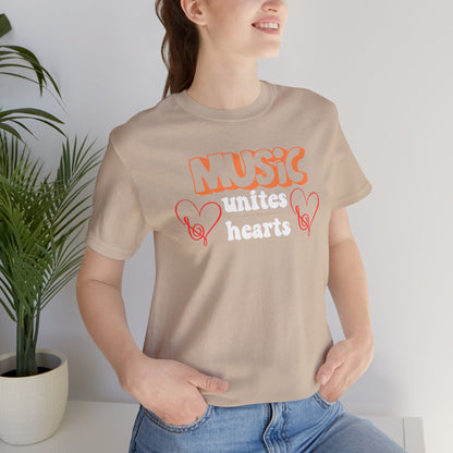 Music Unites Hearts Unisex Tee - Express Delivery Available