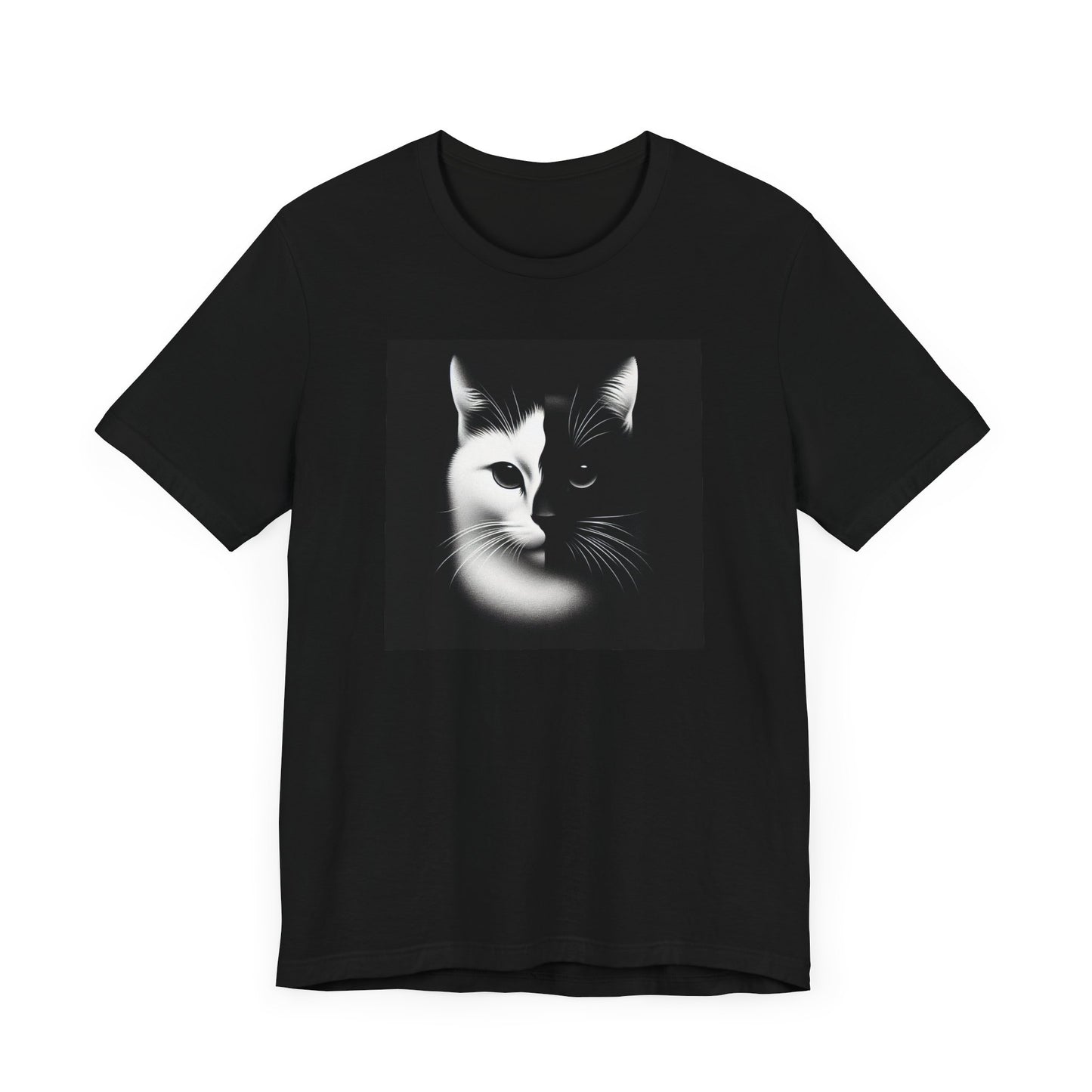 Camiseta de gato con diseño en blanco y negro de entrega exprés