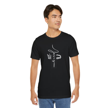 Minimalist Line Art Unisex Tee - Stylish Short Sleeve Shirt