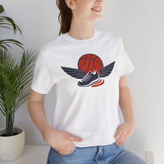 T-shirt de basket-ball avec chaussures et ailes Livraison express disponible