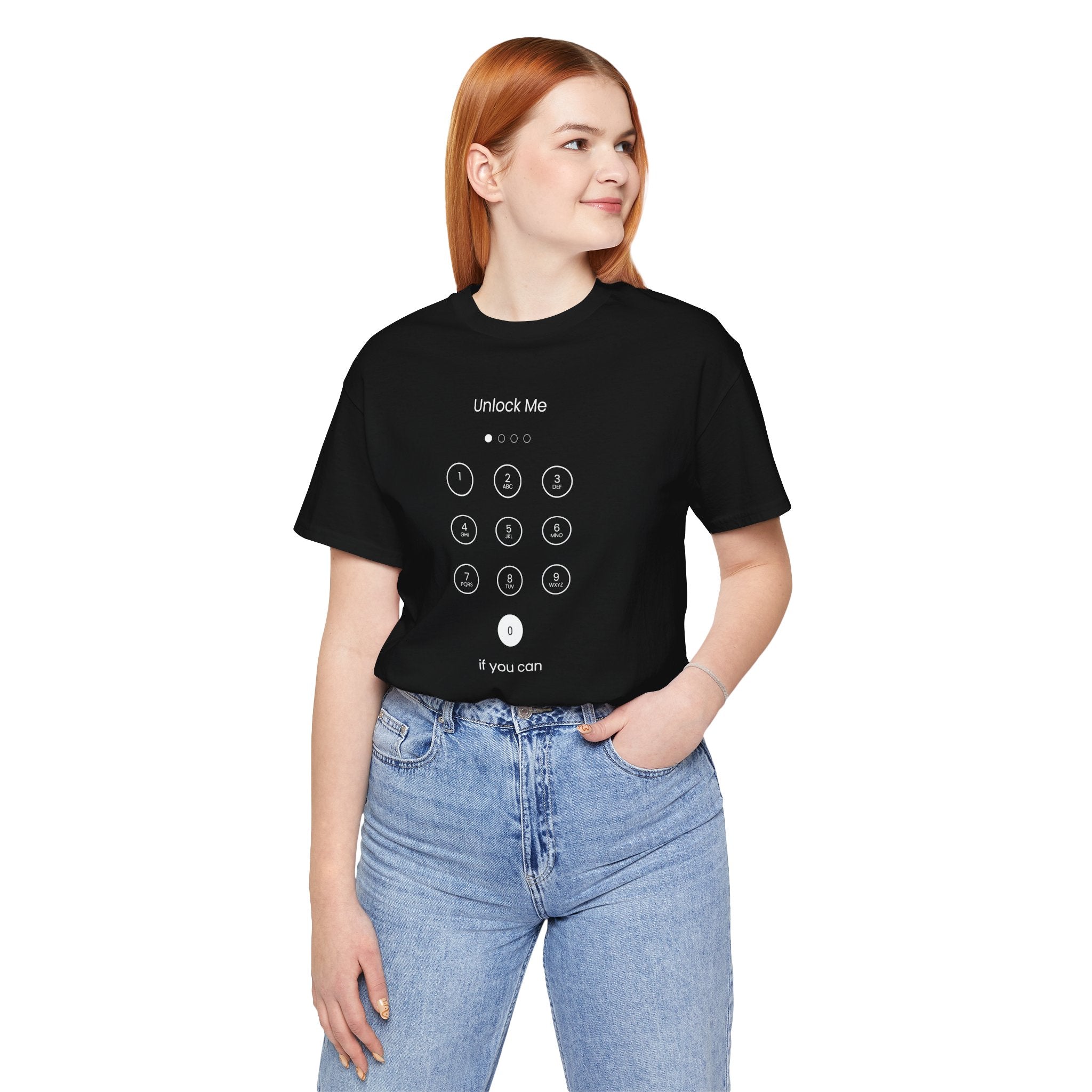 Unlock Me Unisex Jersey Short Sleeve Tee - Fun and Playful Graphic Tee for Tech Lovers