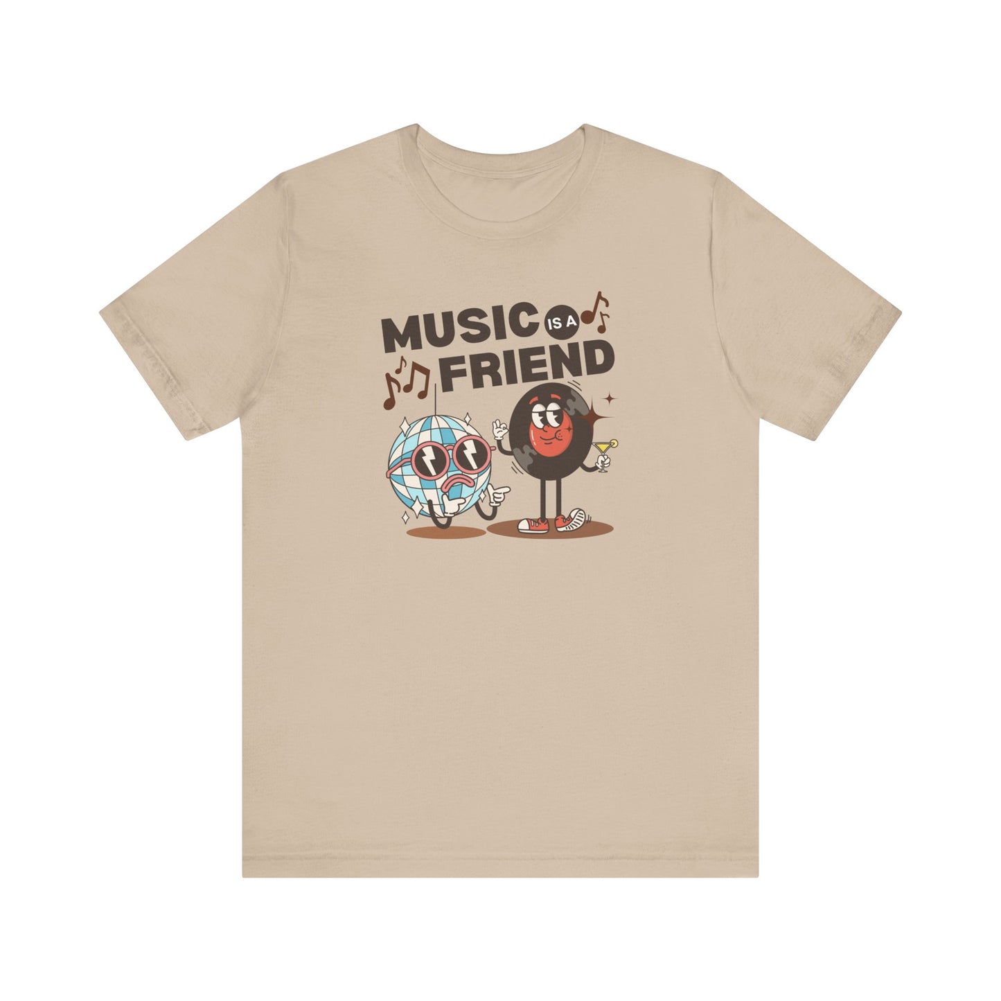 Music is a Friend Unisex Tee - Fun Graphic Music T-Shirt for Music Lovers