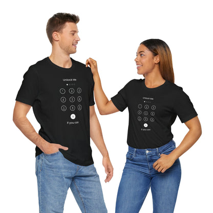 Unlock Me Unisex Jersey Short Sleeve Tee - Fun and Playful Graphic Tee for Tech Lovers