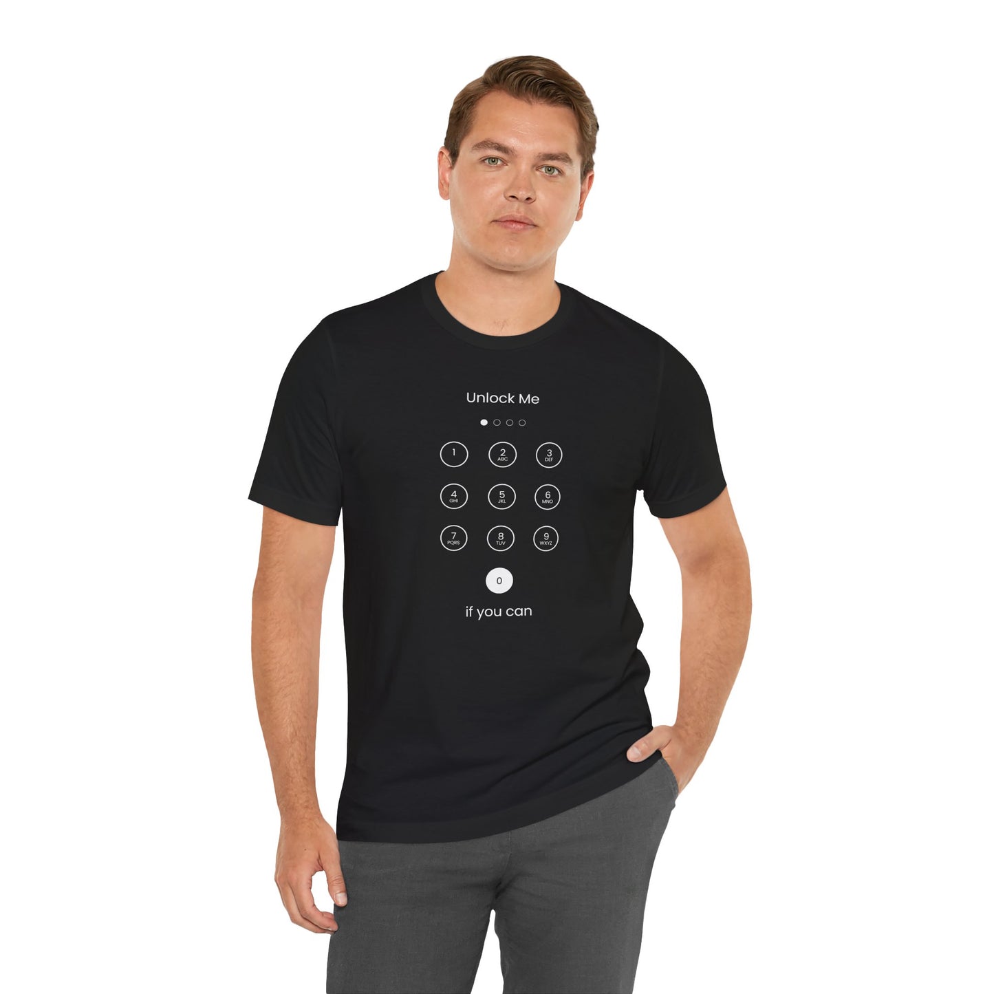 Unlock Me Unisex Jersey Short Sleeve Tee - Fun and Playful Graphic Tee for Tech Lovers