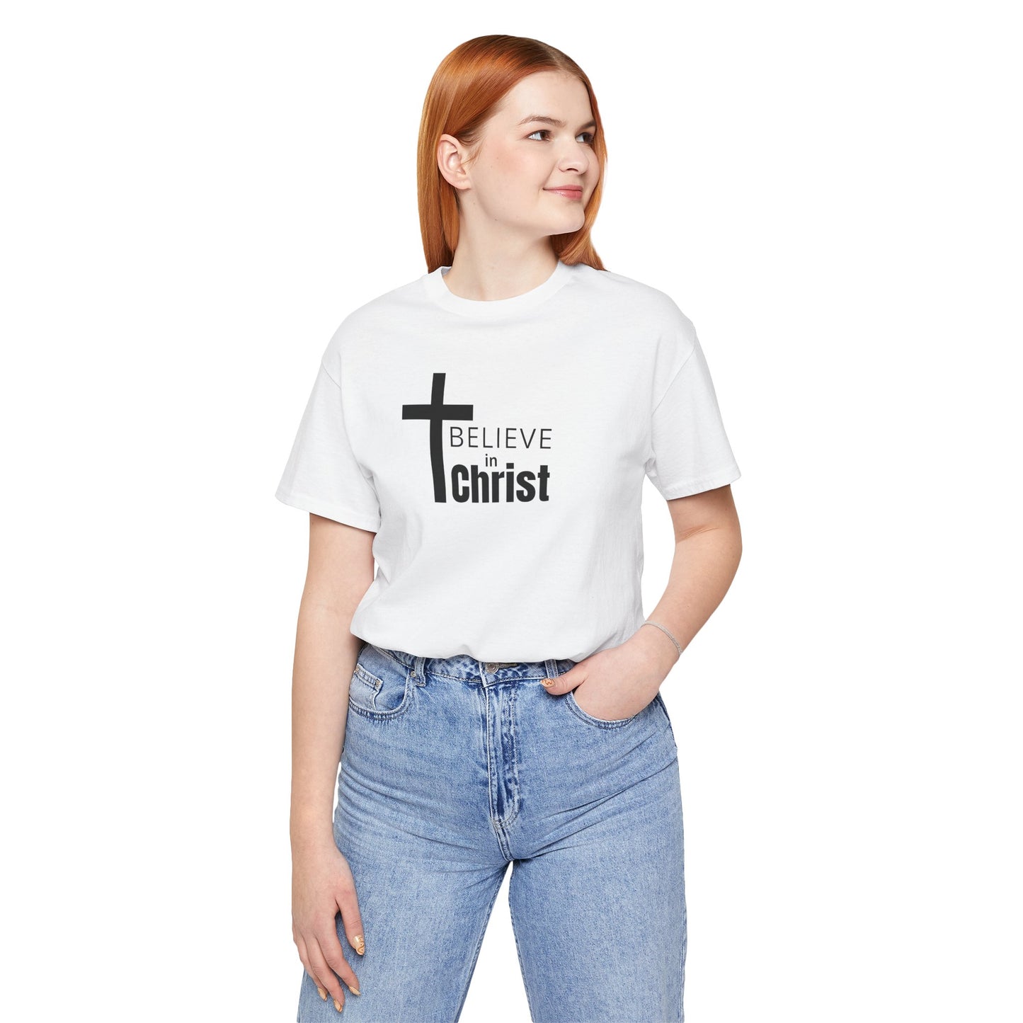 Unisex Faith Tee - "Believe in Christ" Short Sleeve Shirt