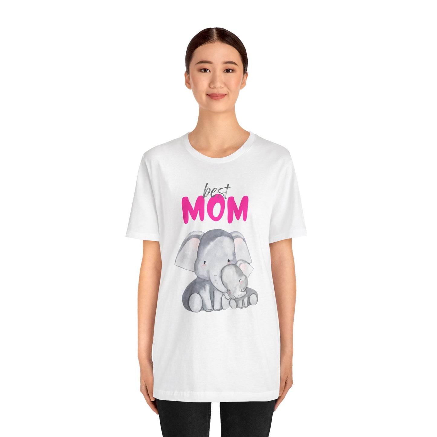 Cute Elephant Best Mom Jersey Tee