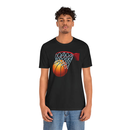 Camiseta de manga corta unisex con red de baloncesto 