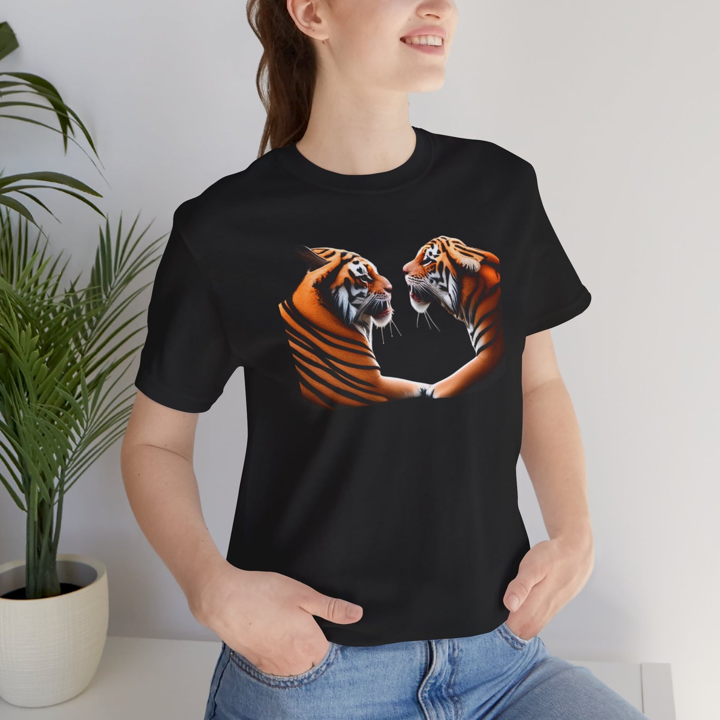 Two tigers Unisex Jersey Short Sleeve Tee