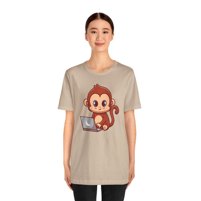 Unisex Tee MONKEY LAPTOP Express Delivery available