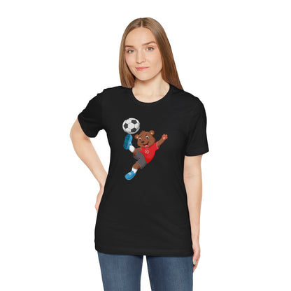 Dog Playing Football Soccer Unisex Tee - Express Delivery Available