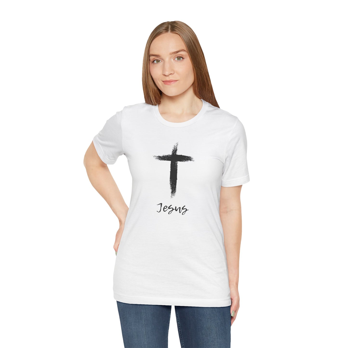 Faith Inspired Unisex Short Sleeve Tee - 'Jesus' Cross Design