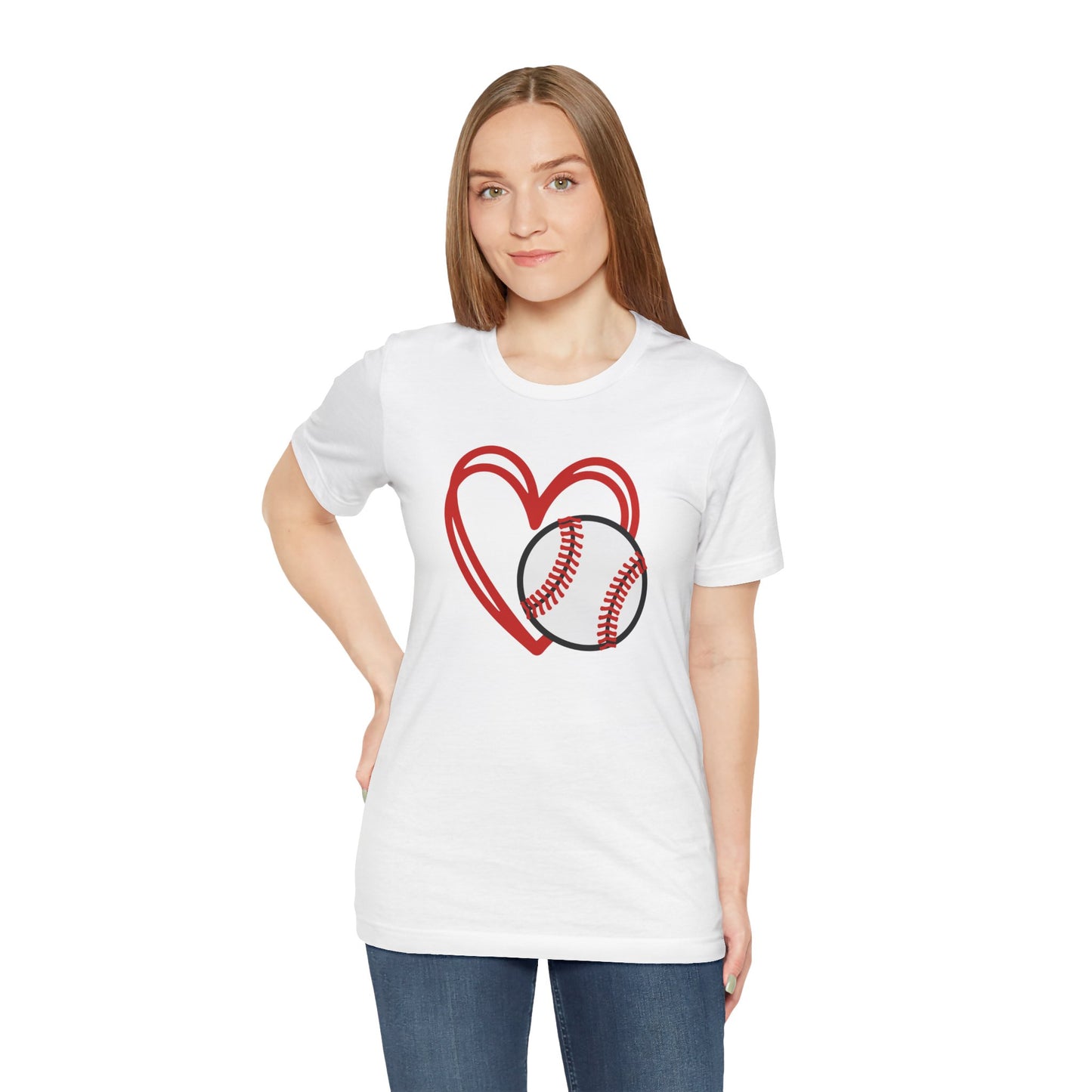 Unisex Jersey Short Sleeve Tee Express Delivery available BASEBALL HEART LOVE