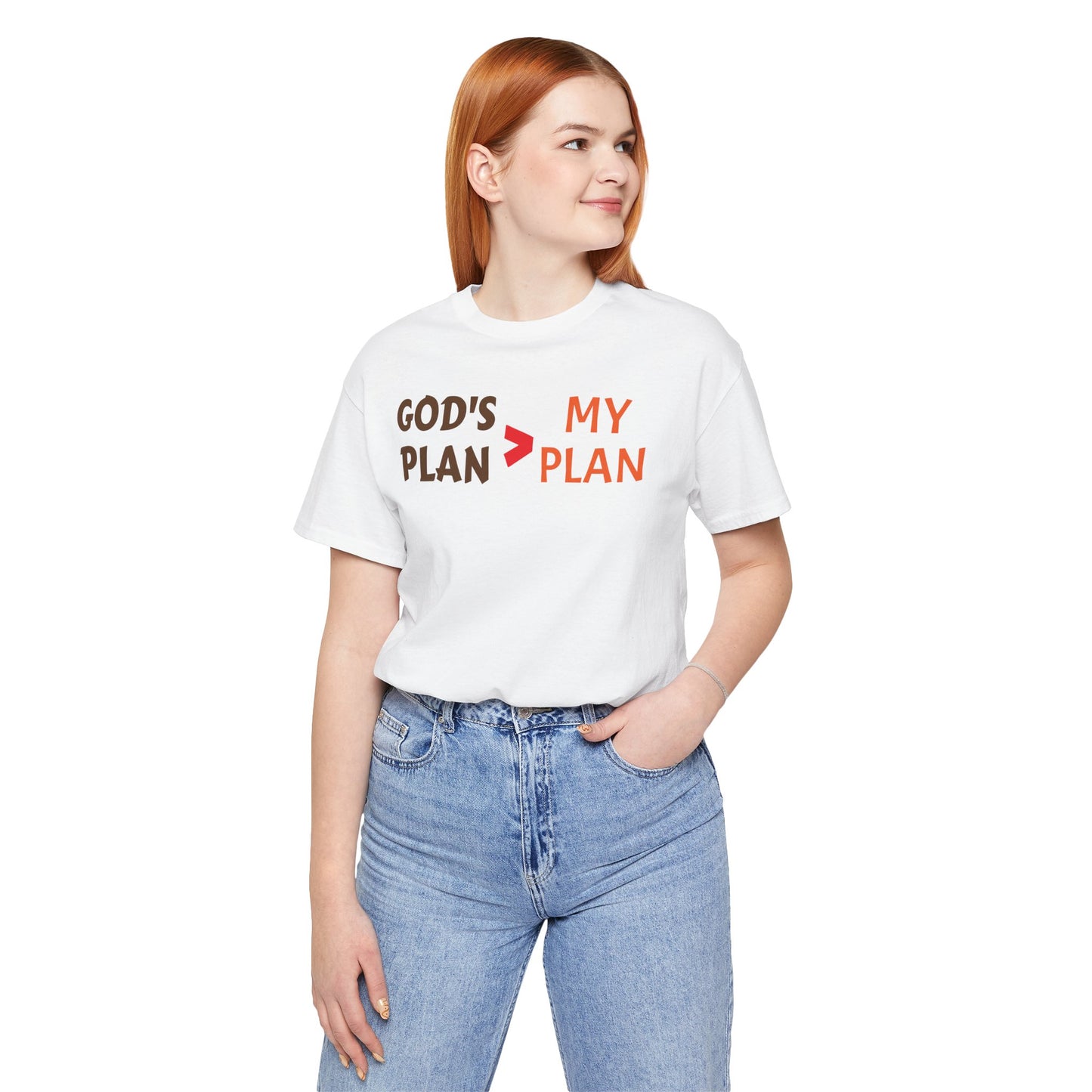 God's plan bigger than my plan Unisex Jersey Short Sleeve Tee