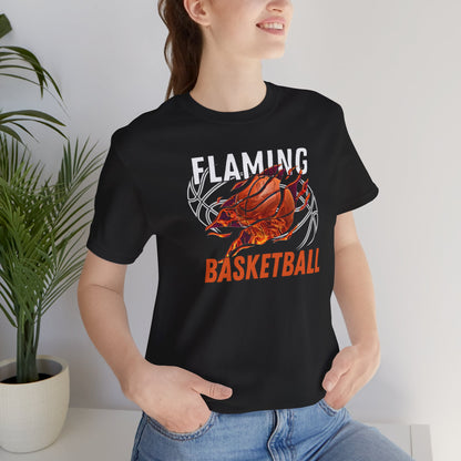 Flaming Basketball Graphic Tee for Sports Lovers