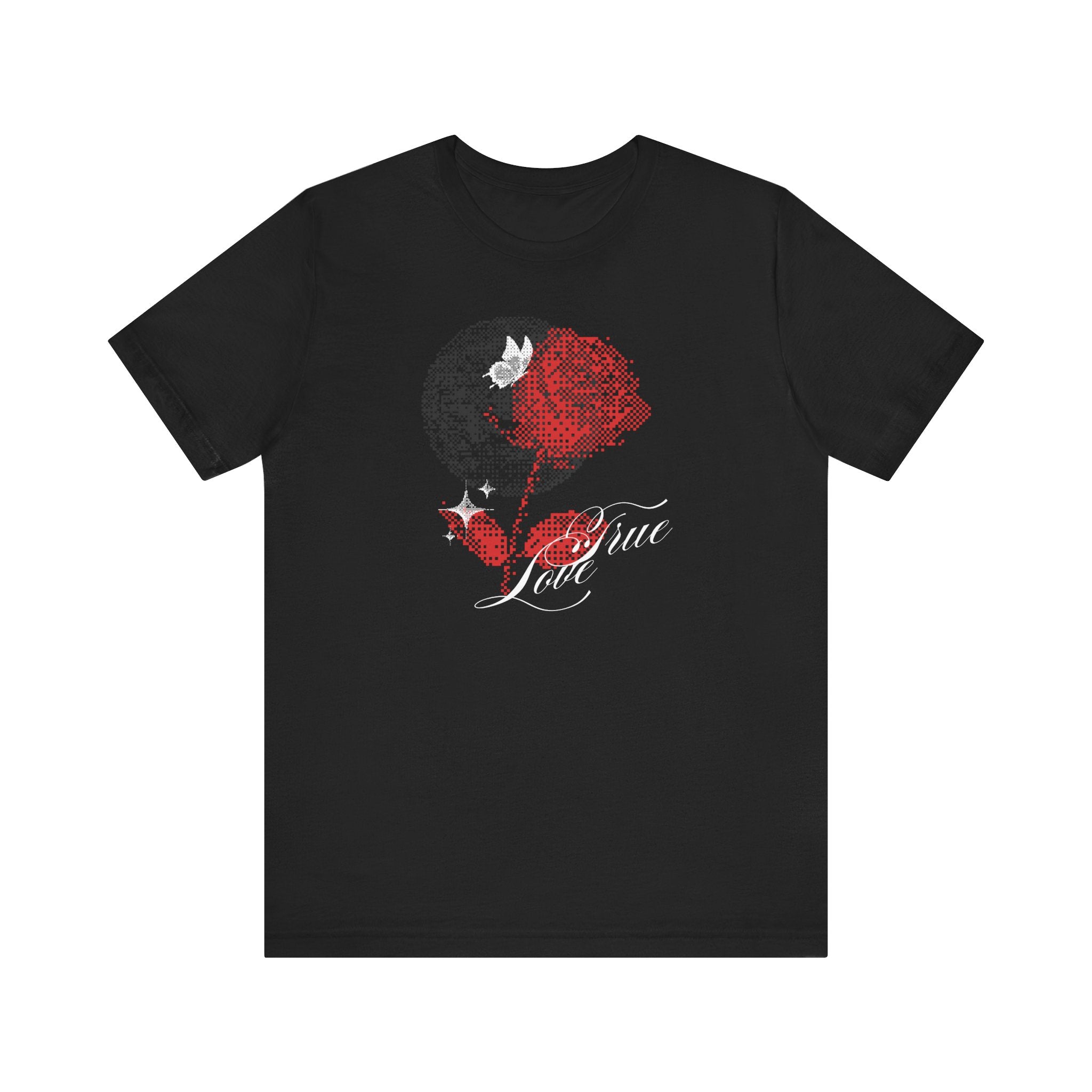 Love You Roses Short Sleeve Tee - Romantic Floral Design