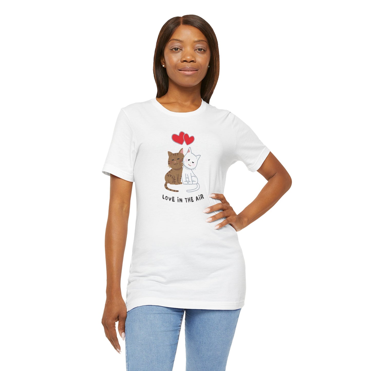 Cute Cat Love Graphic Tee - Perfect for Animal Lovers