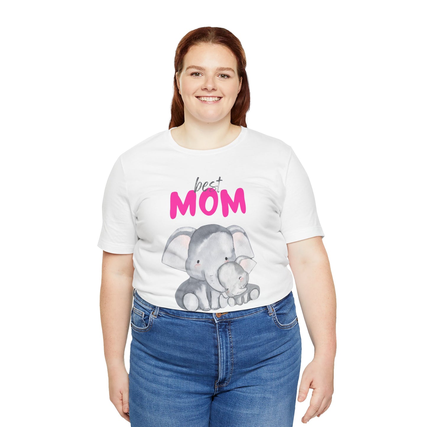 Cute Elephant Best Mom Jersey Tee