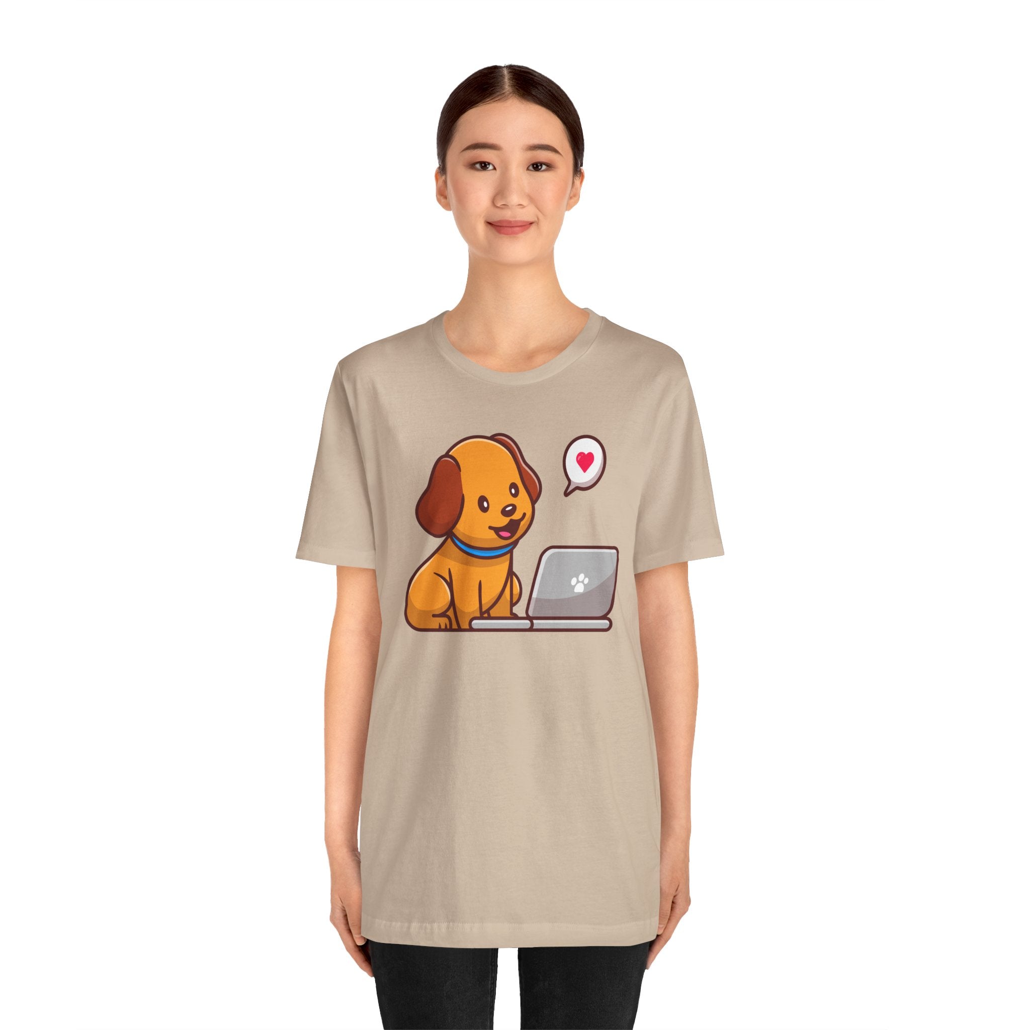 Animal Lover Unisex Tee - Express Delivery - Dog Laptop Design