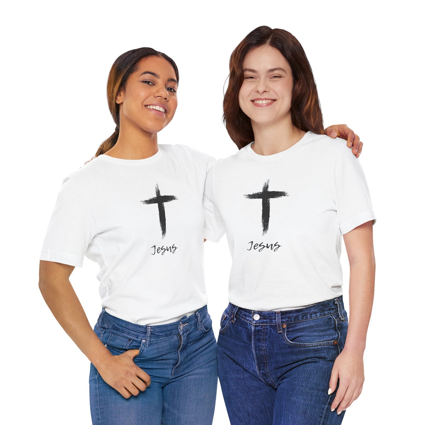 Faith Inspired Unisex Short Sleeve Tee - 'Jesus' Cross Design