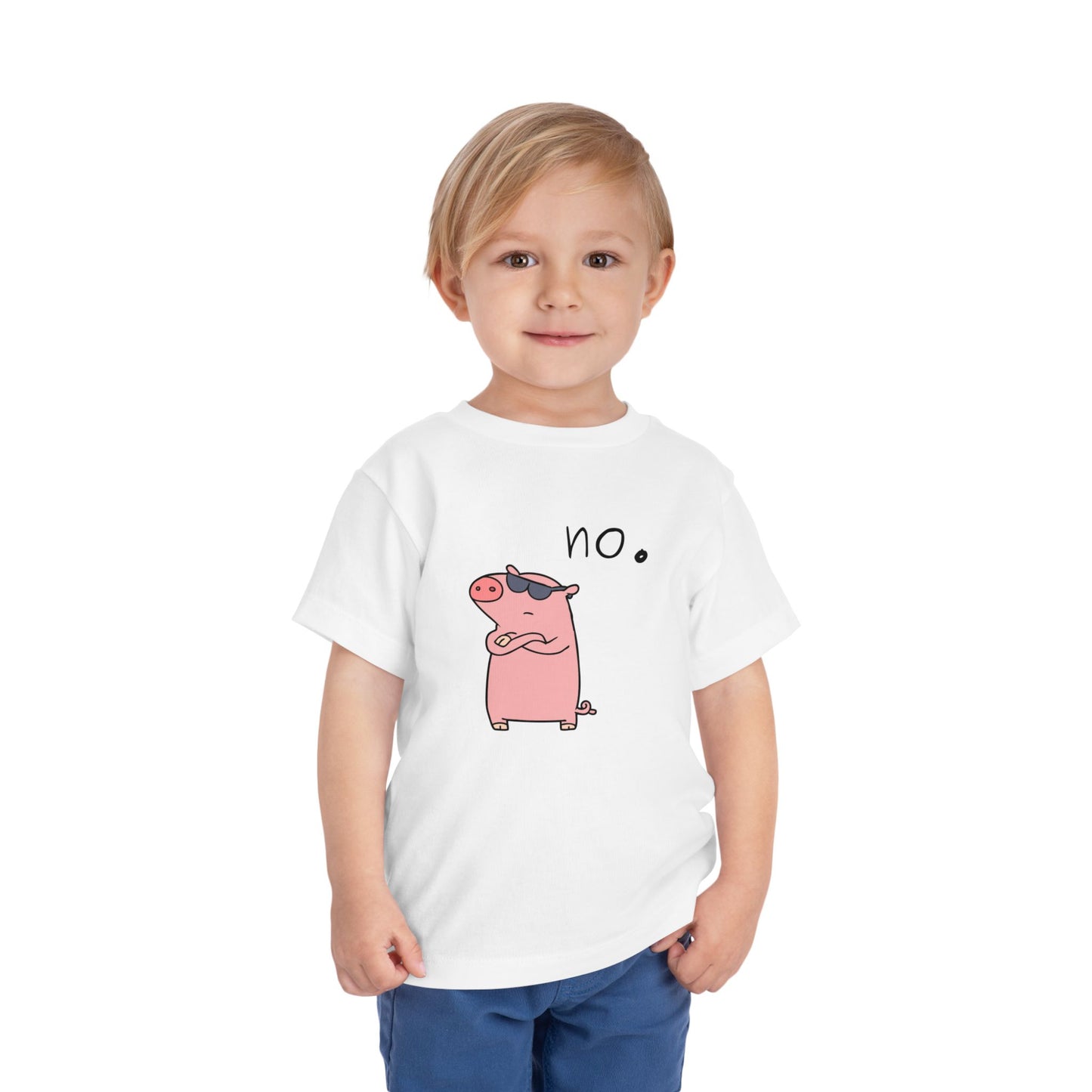 Funny Toddler Tee - ‘No’ Pig Design