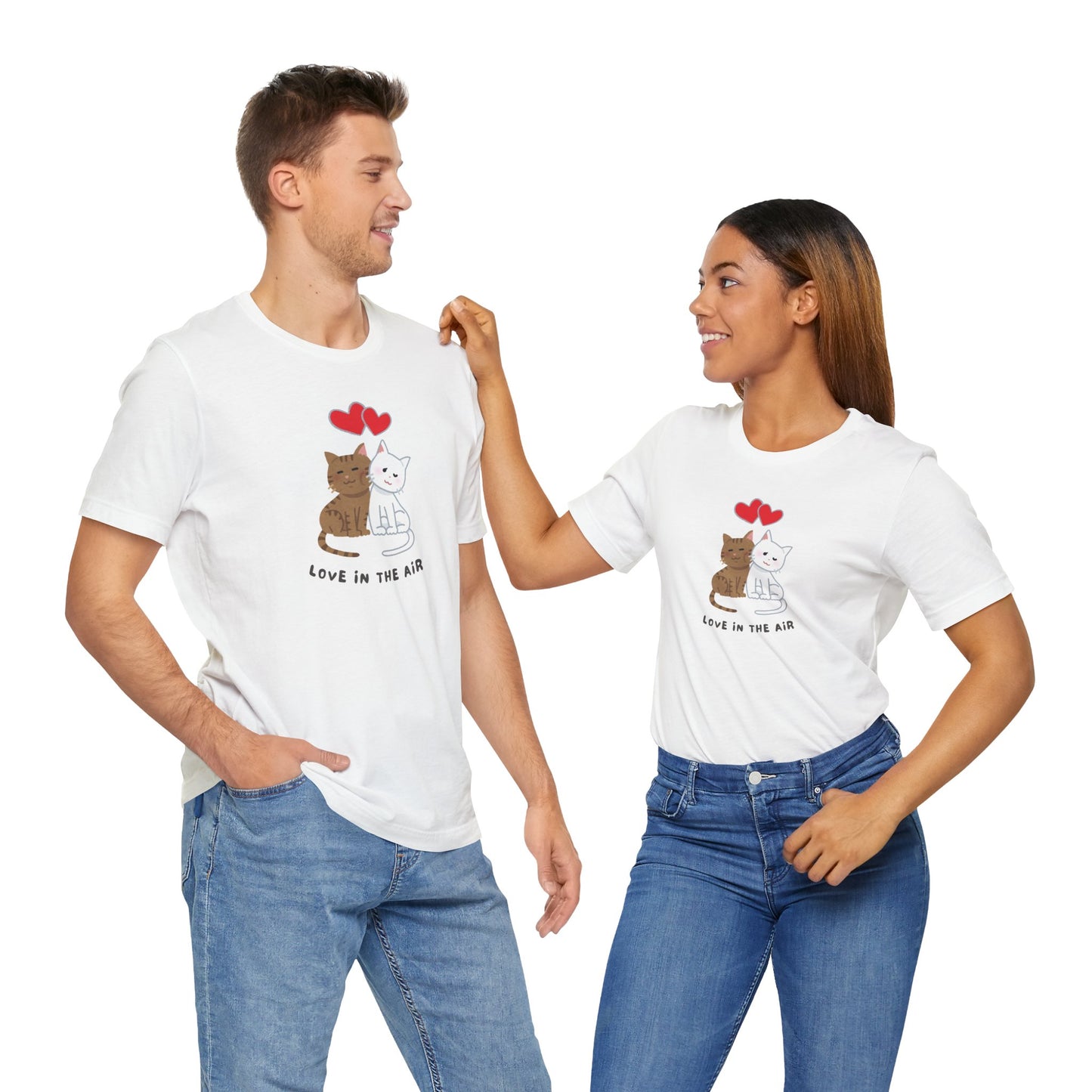 Cute Cat Love Graphic Tee - Perfect for Animal Lovers