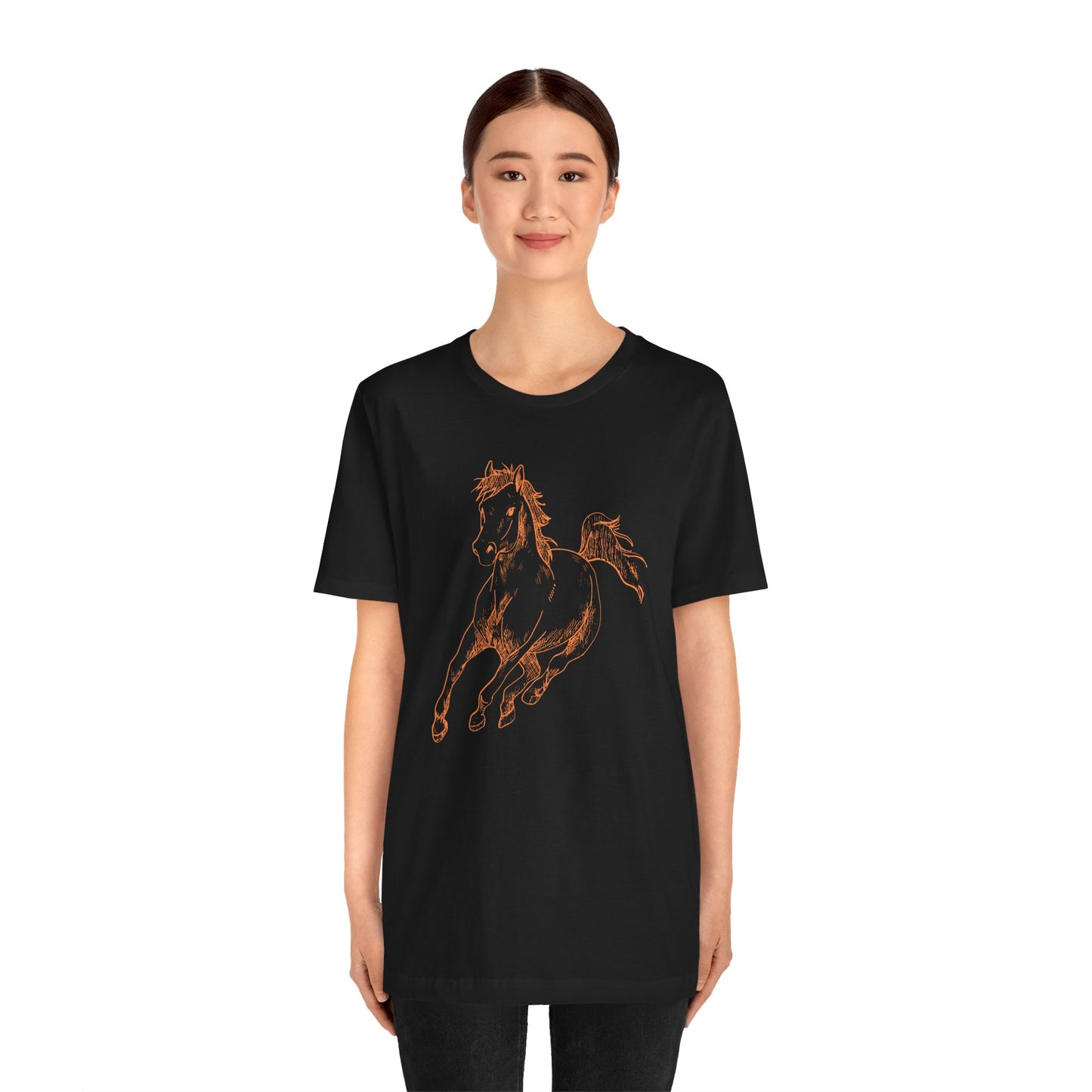 Express Delivery Unisex Jersey Tee with Horses Print