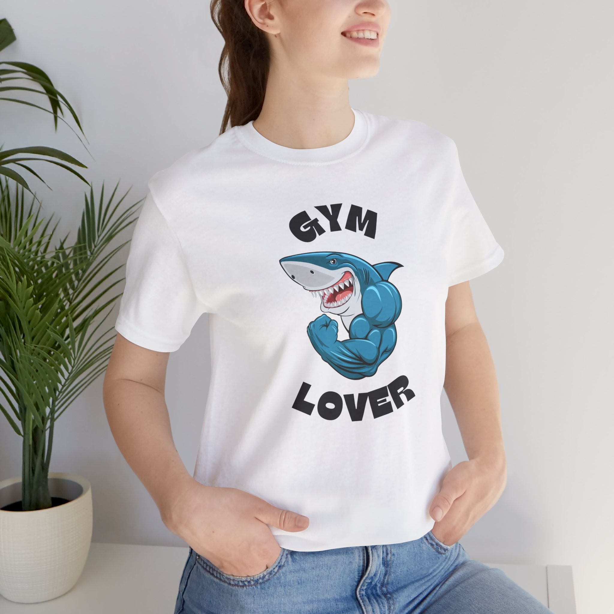 Gym Lover Shark Graphic Tee for Fitness Enthusiasts