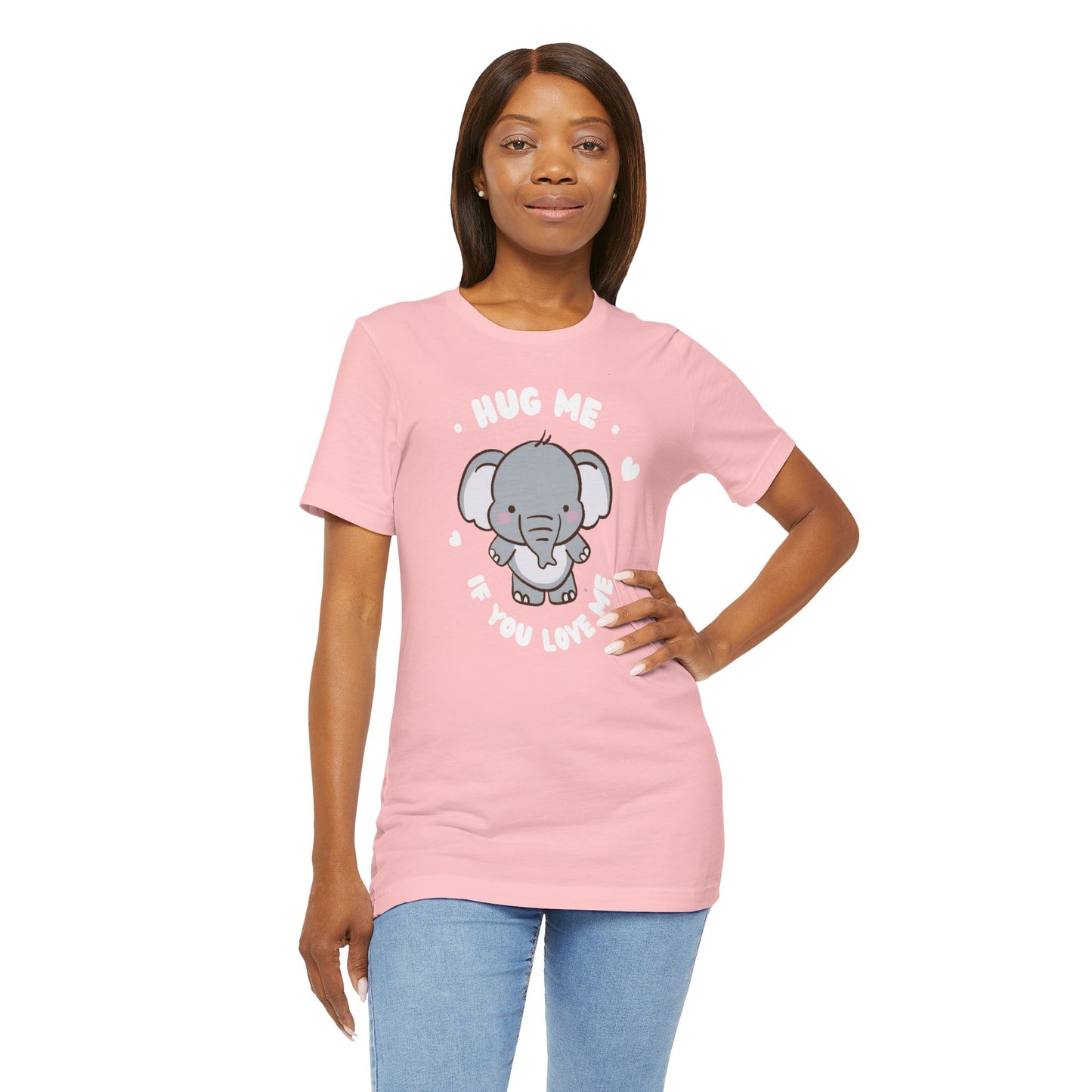 Cute Elephant 'Hug Me If You Love Me' Tee - Perfect for Animal Lovers