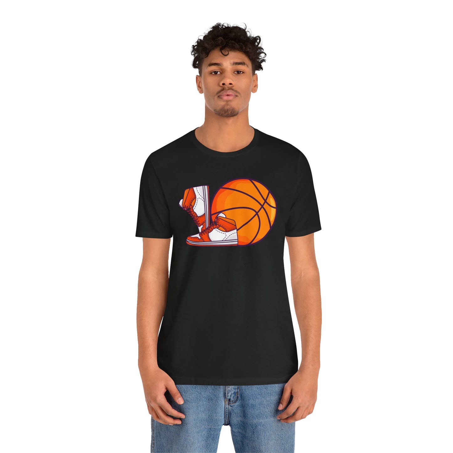 T-shirt unisexe en jersey avec chaussures de basket-ball