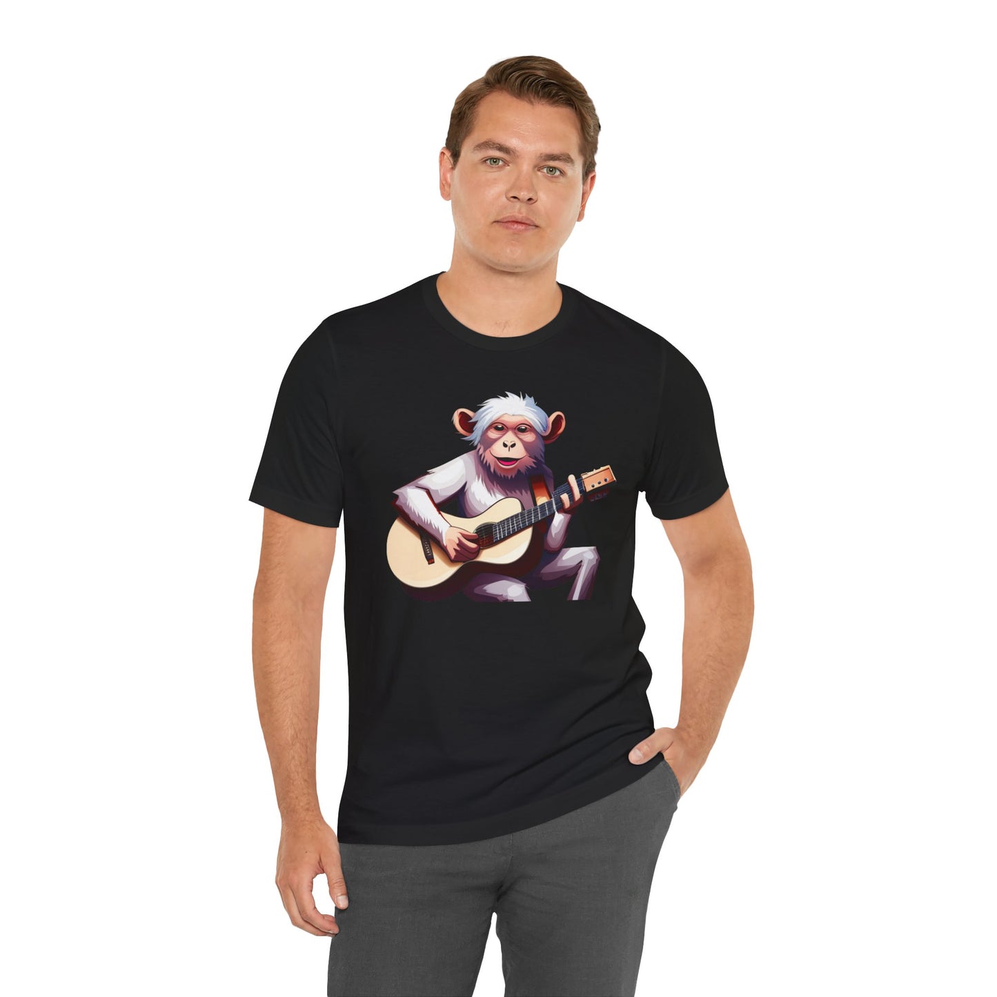 Unisex Tee Monkey Playing Guitar Express Delivery Gift