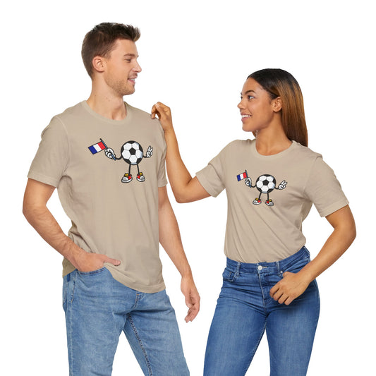 Unisex Jersey Short Sleeve Tee FOOTBALL SOCCER FRANCE FLAG