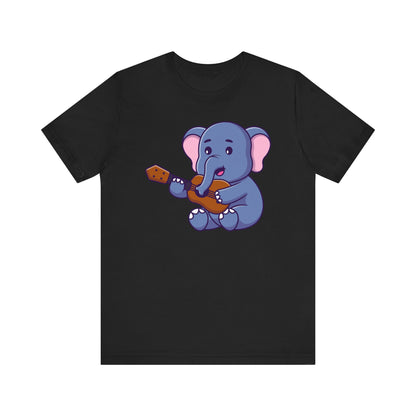 Cartoon Elephant Guitar Unisex Tee - Express Delivery Available