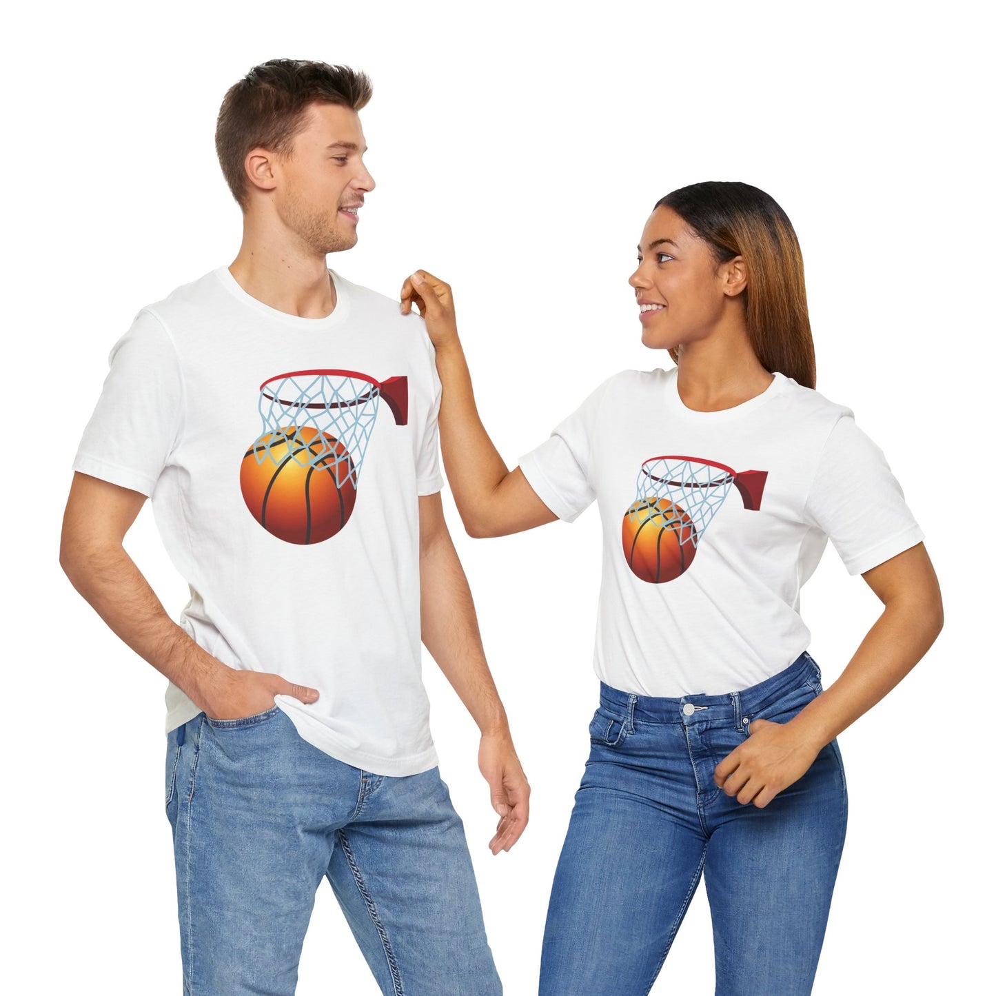 Camiseta de manga corta unisex con red de baloncesto 