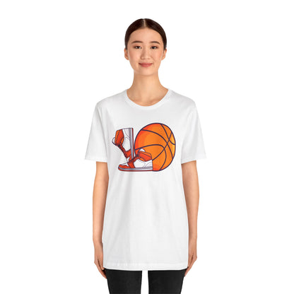 T-shirt unisexe en jersey avec chaussures de basket-ball