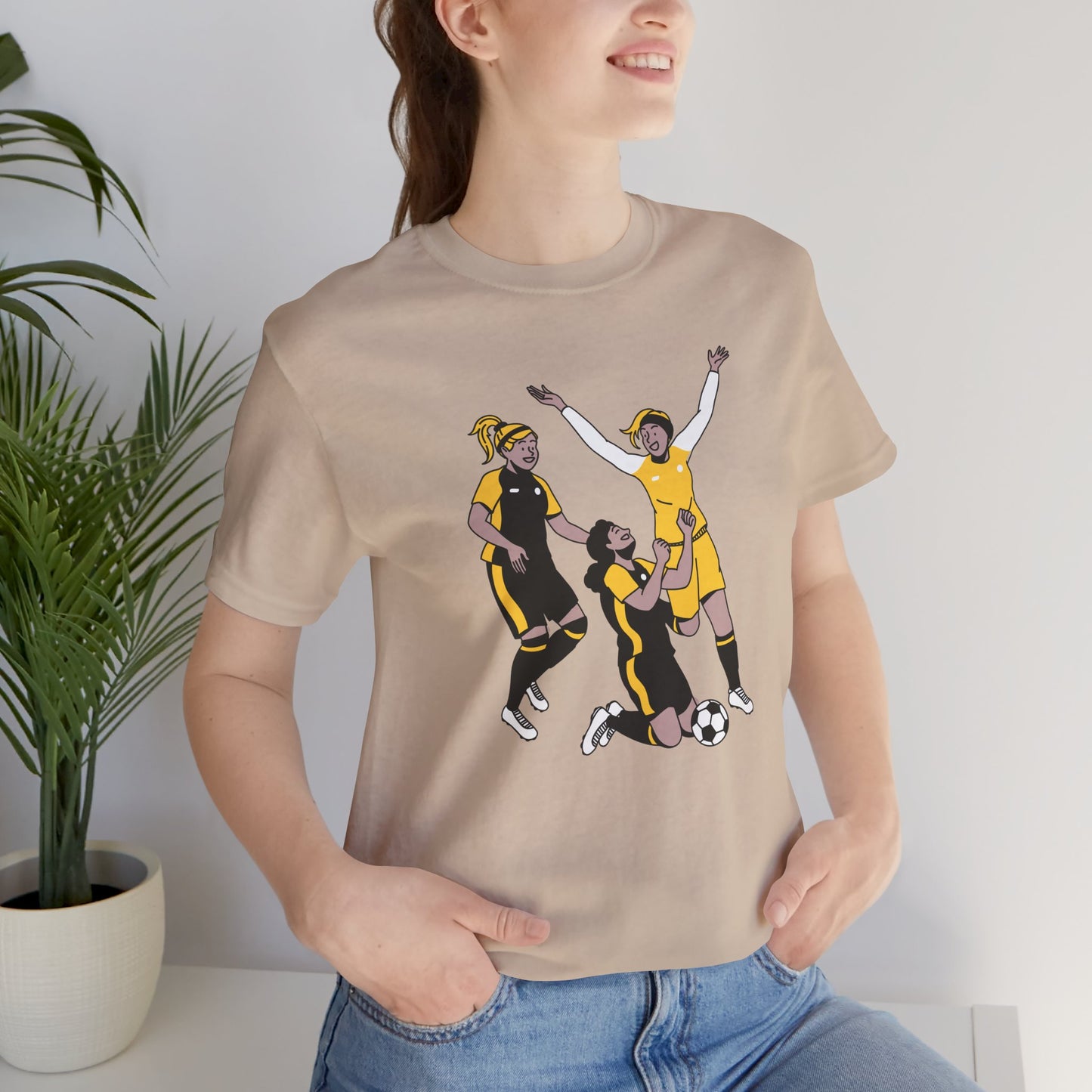 Camiseta unisex de fútbol con portería de fútbol. Entrega exprés disponible