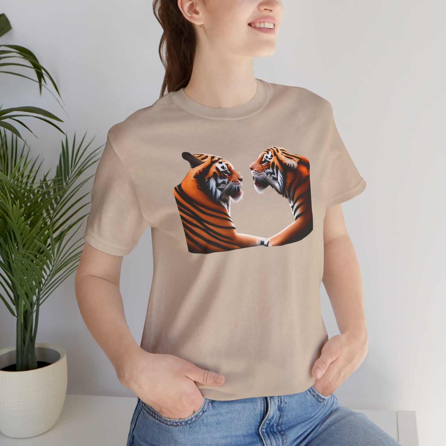 Two tigers Unisex Jersey Short Sleeve Tee