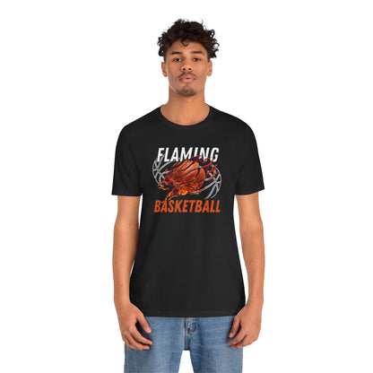 Flaming Basketball Graphic Tee for Sports Lovers