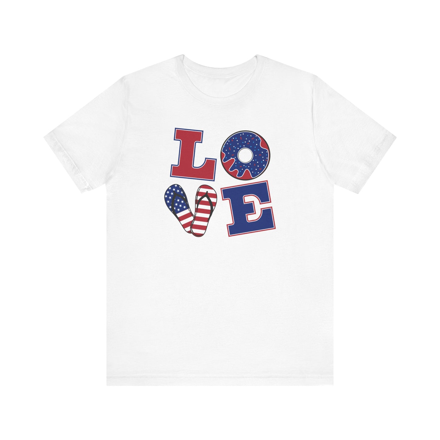 Patriotic Love Unisex Tee - USA Flag Graphic T-Shirt for Holidays