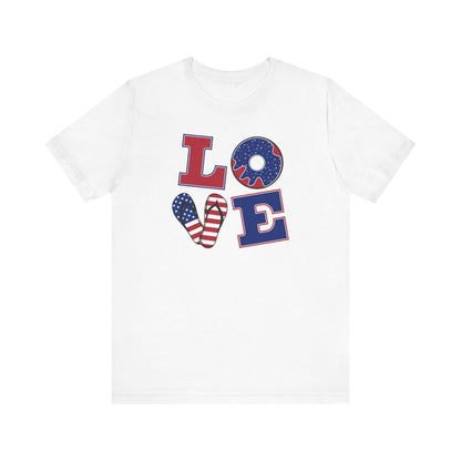 Patriotic Love Unisex Tee - USA Flag Graphic T-Shirt for Holidays