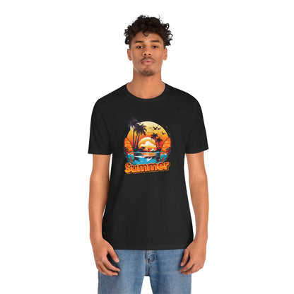 Vintage Summer Vibes Unisex Tee - Beach Sunset Graphic T-Shirt