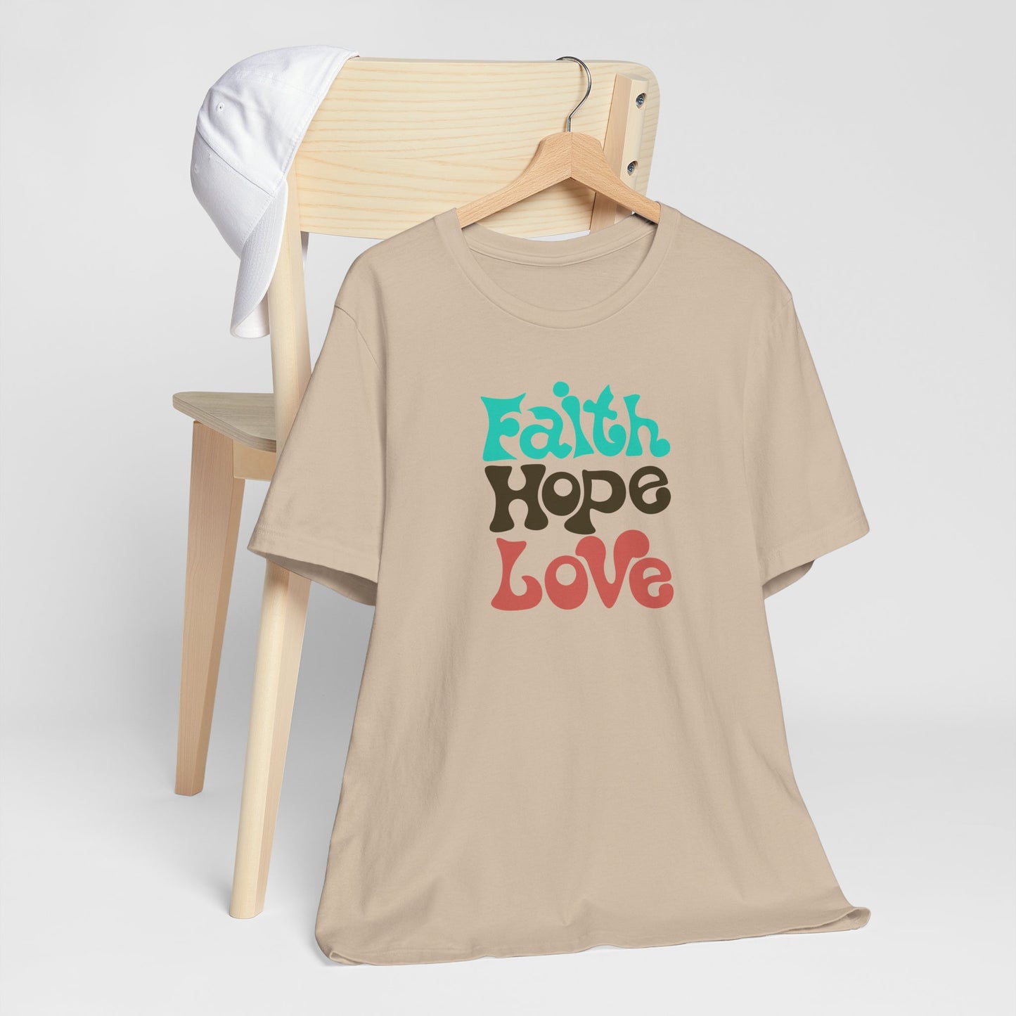 Faith Hope Love Unisex Short Sleeve Tee - Inspirational Graphic T-Shirt